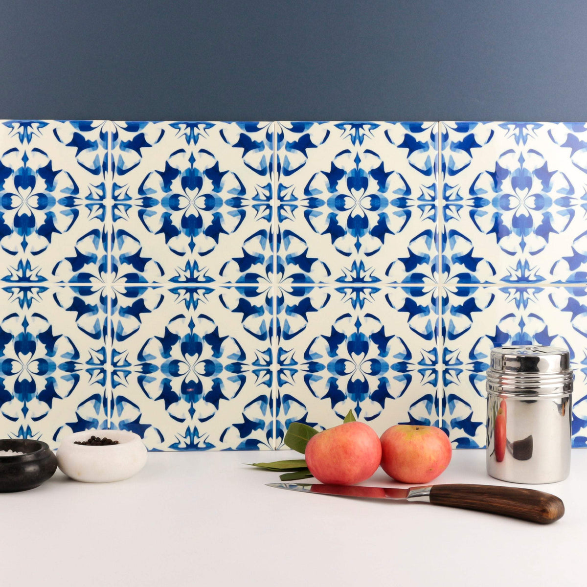 Vintage country style blue kitchen decorative tiles – DoodlePippin